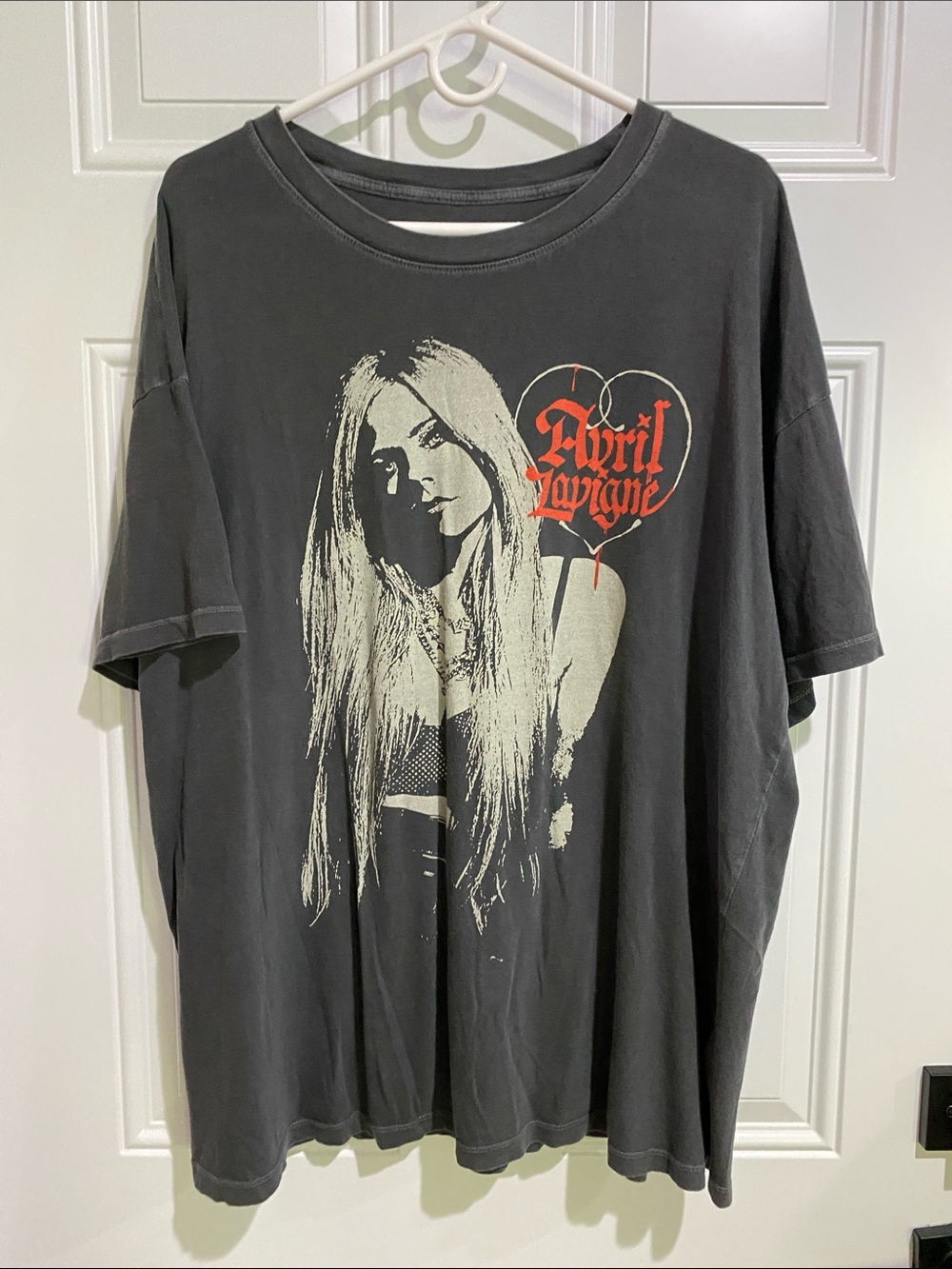 American Eagle Outfitters Black Avril Lavigne Graphic Tee with Red Accent
